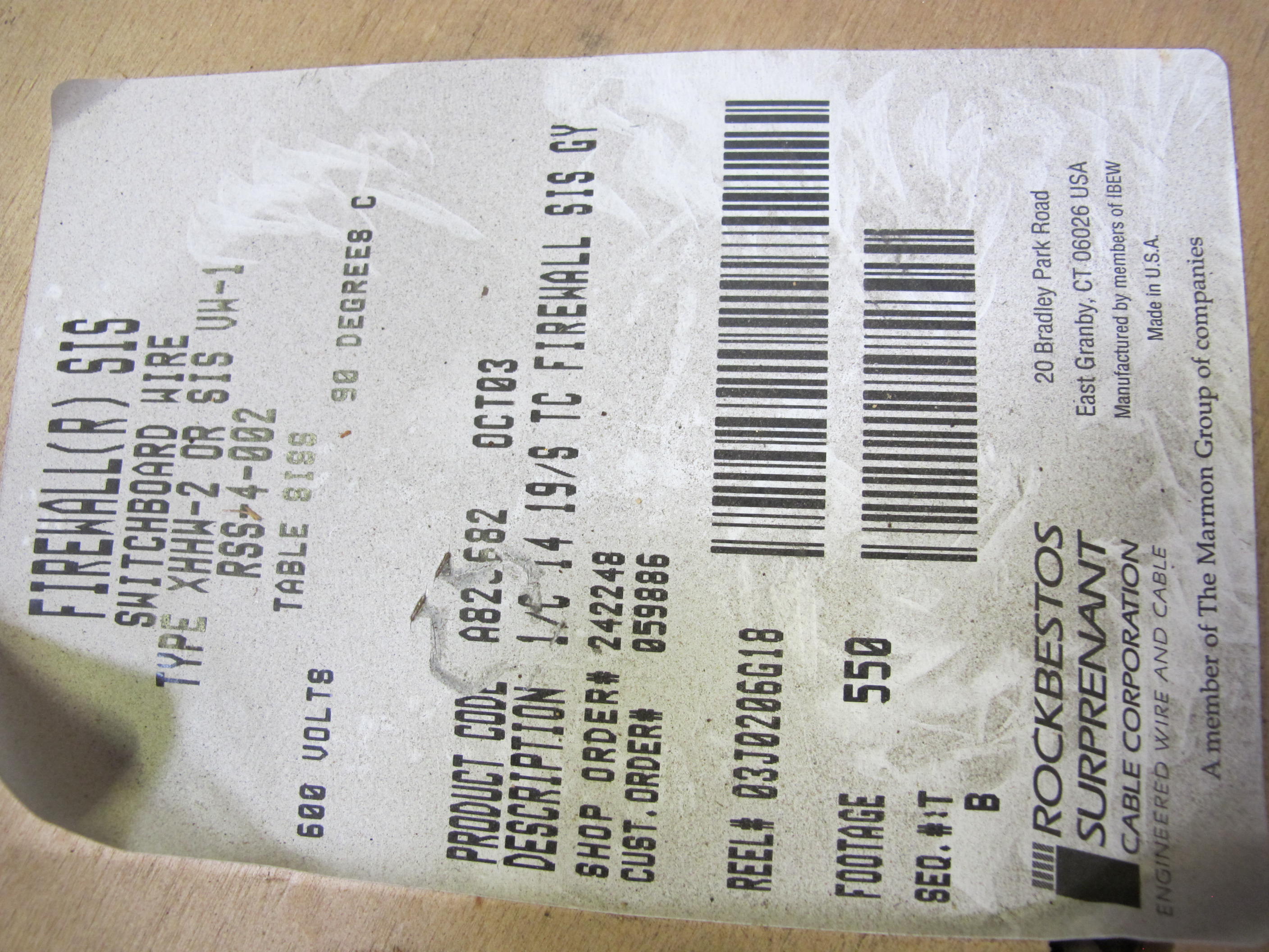 (5 PALLETS) MISC. ELECTRICAL WIRE, AND CABLE! (20+) INDIVIDUAL SPOOLS TO INCLUDE BUT NOT LIMITED TO: (1 SPOOL) CABLE, ELECTRICAL TYPE, 16 AWG SIZE, 600V RATING, COPPER MATERIAL, 3 CONDUCTOR, INSTRUMENTATION KIND. SHIELDED, CROSS-LINKED POLYETHYLENE INSULATED, RED, HYPALON (CSPE) JACKET, FIREWALL III, CABLE CODE J36, (6 SPOOLS) WIRE, ELECTRICAL TYPE, 14 AWG SIZE, 600V 90DEG C OPE RATING, RED COLOR, TEMP RATING, TINNED COPPER MATERIAL, SWITCHBOARD, SIS KIND. INSULATED, WITH HEAT, MOISTURE AND FLAME RESISTANT CROSS LINKED SYNTHETIC POLYMER CONSTRUCTION, ETC.. LOADING & HANDLING FEE $30-4077